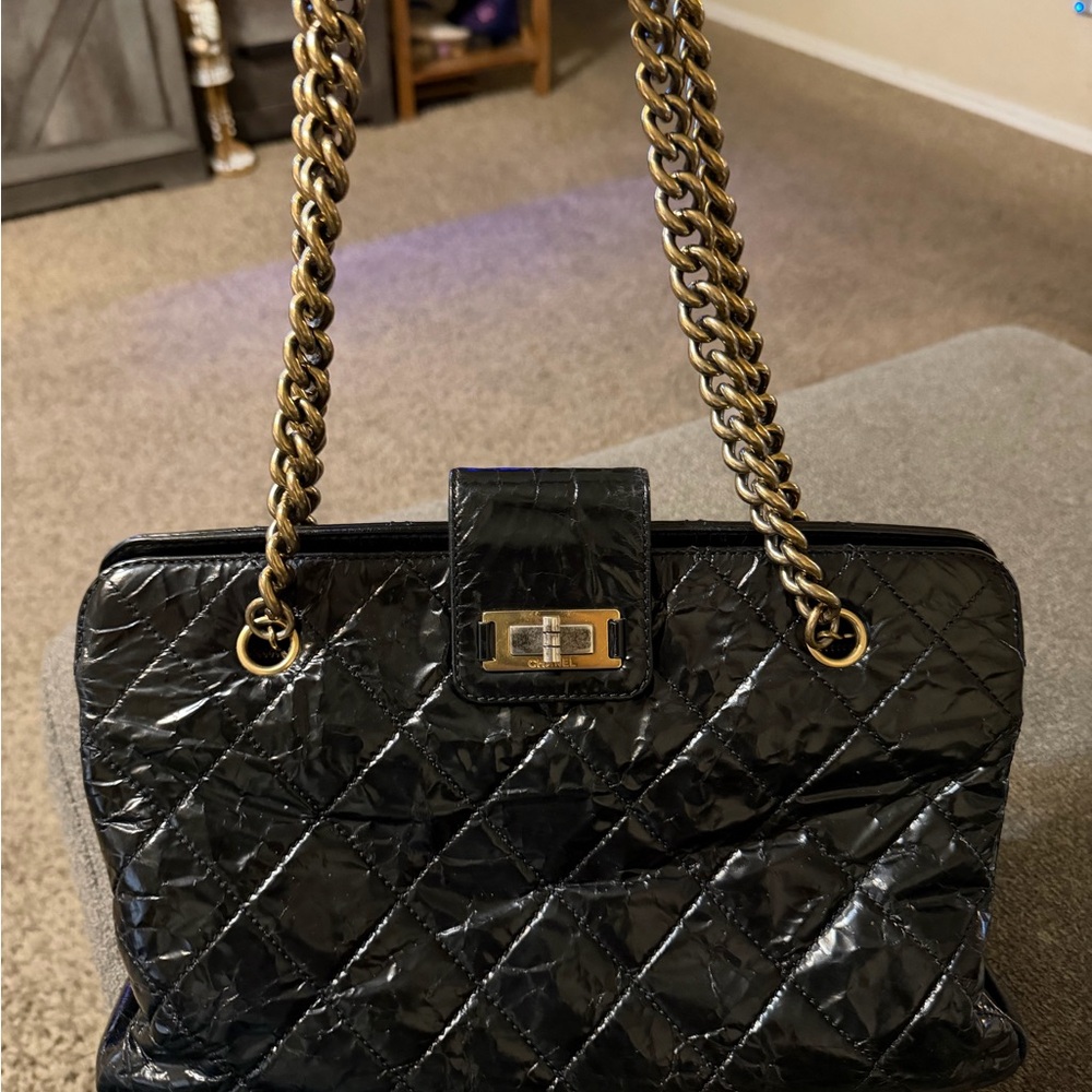 CHANEL Reissue Zip Satchel Quilter Glazed Calfskin leather